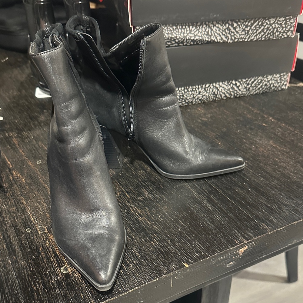 Aldo Sleek Black Ankle Booties